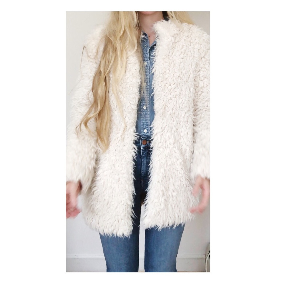 Cream Faux Fur Coat